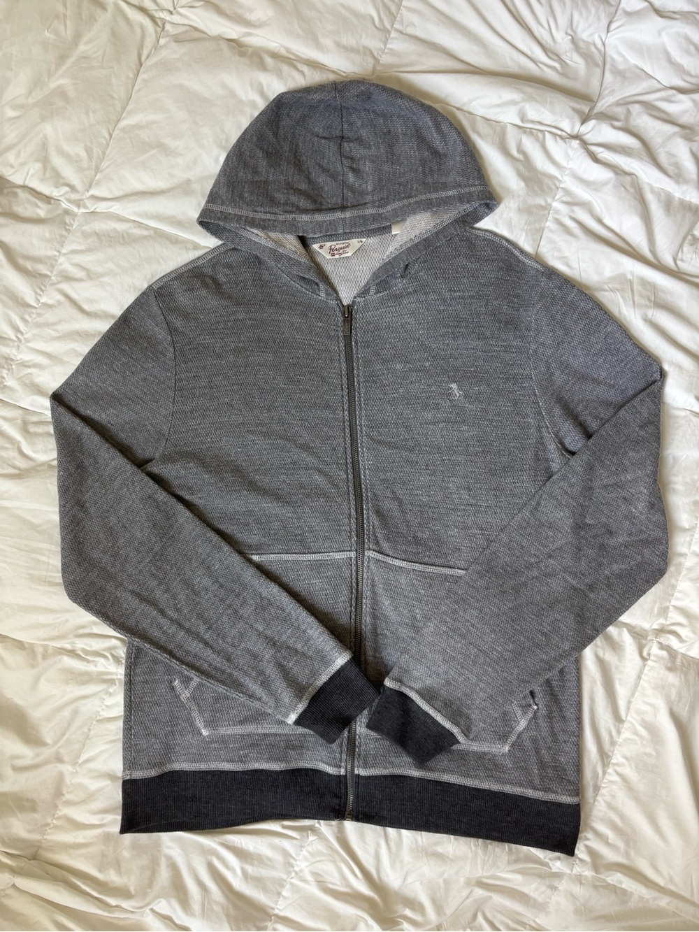 Original Penguin Gray Hooded Lightweight Zip Jacket